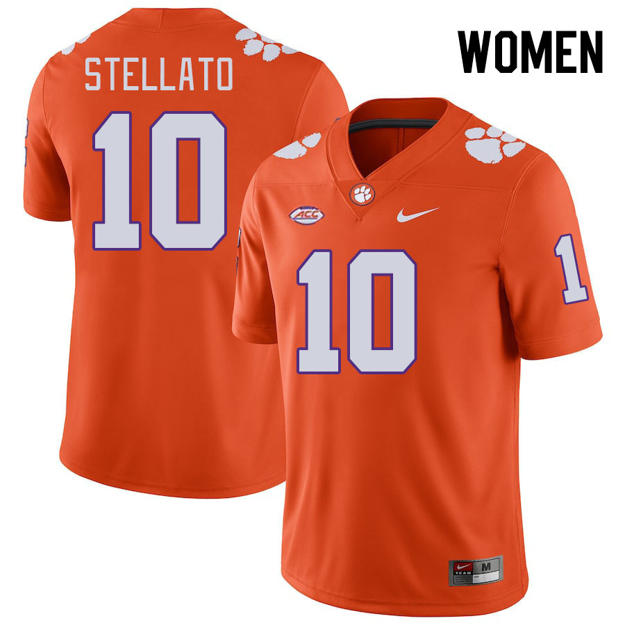 Women #10 Troy Stellato Clemson Tigers College Football Jerseys Stitched-Orange - Click Image to Close